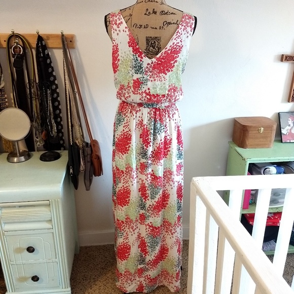 Lucky Brand | Dresses | Nwt Lucky Brand Med Floral White Boho Maxi ...